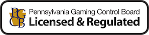 Pennsylvania Gaming Control Board (PGCB) licensed and regulated logo.